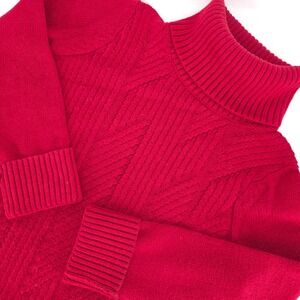 Banana Republic Cable Knit Sweater Womens M Pullover Turtle Neck Chevron Texture